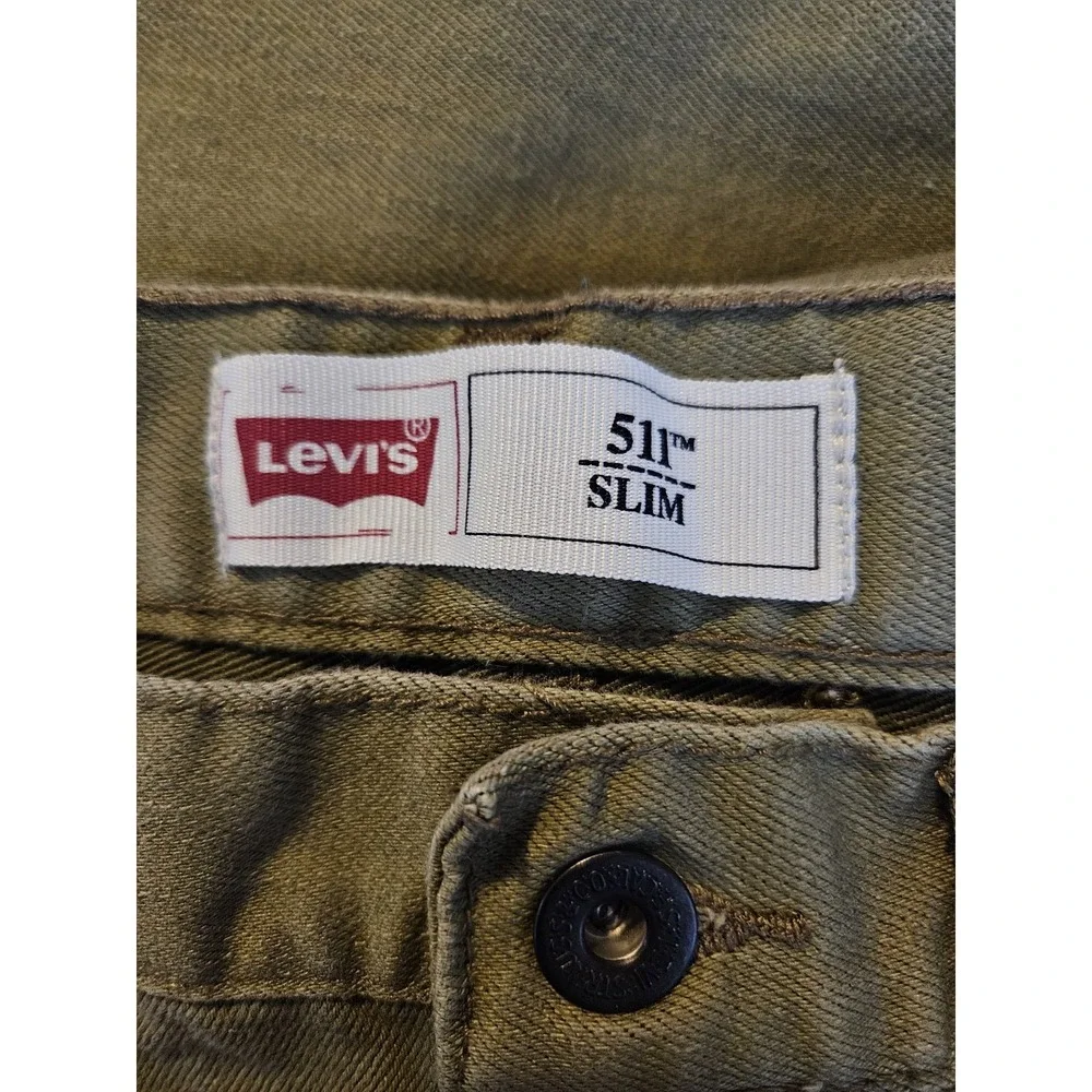 Levis 511 Slim Size 14 Regular W27xL27 Olive Green Actual (27x26)